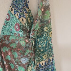 Bohemian Multicolor Halter Dress ZARA